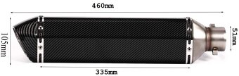 Nová športová koncovka  výfuku  Akrapovič dlhá verzia 470mm - 2
