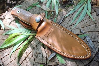 Predám špičkový nôž LionSteel M5 s úpravou čepele PVD+puzdro - 2