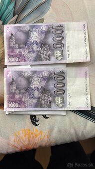 1000 Slovenských korún bankovky 2x - 2