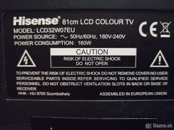 Predam LCD TV Hisense 81 cm.uhlopriecka.(model:lcd32w07eu)na - 2