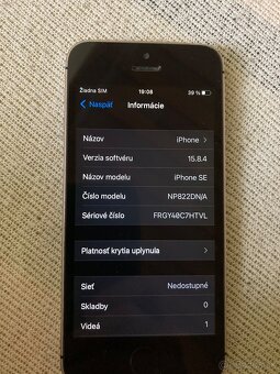 Predám plne funkčný IPhone SE 2016 (32 GB) - 2