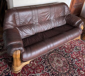 Dubová rustikální kožená sedací souprava 3+2,4331 - 2