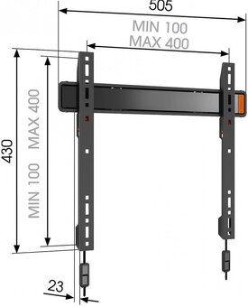Držiak na TV na stenu - Vogels W50070(od 32″ do 55″) - 2