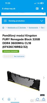 Predám 2 kusy RAM pamäť Kingston FURY - 2