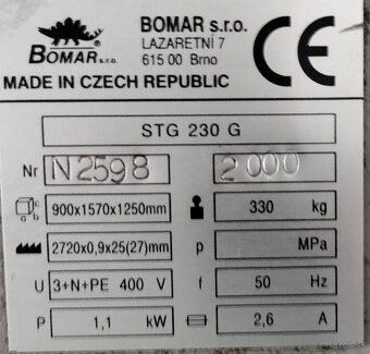 Pásová píla BOMAR STG 230G - 2