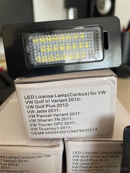 VW Led osvetlenia ŠPZ Passat Sharan Touran Touareg Golf - 2