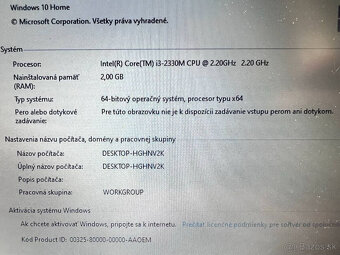 Predám funkčnú použitú matičnú dosku do notebooku HP 4330s. - 2