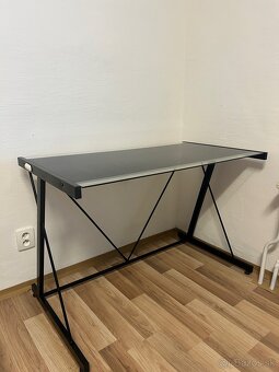 Čierny sklenený písací stôl - 2