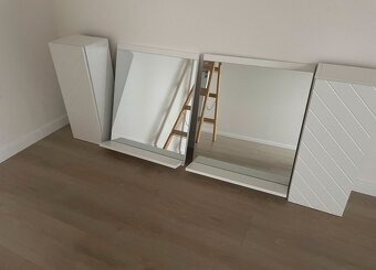 Kúpelňové zrkadlo zrkadlá so skriňkami nad dvojumývadlo - 2