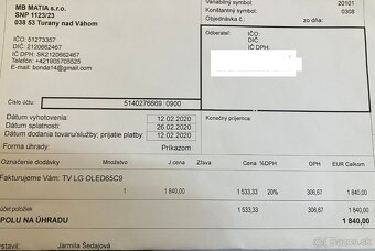 Predám TV LG OLEAD 65C9 - 2