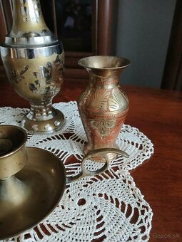 Mosadzné vázičky a svietnik - 2