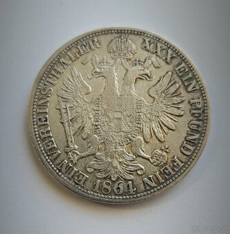 Spolkový toliar 1864 E František Jozef - Vzácnejší - 2