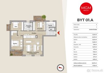 01.A - 4-izb. apartmán, 144,03 m2, DONOVALY, priamo na zjaz - 2