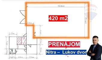 Prenájom haly 420 m² , Lukov dvor - Nitra. - 2