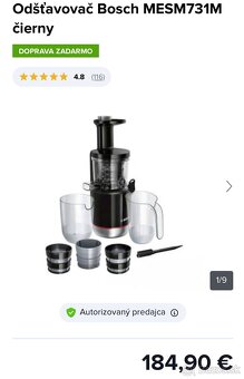 Odšťavovač Bosch MESM731M čierny - 2