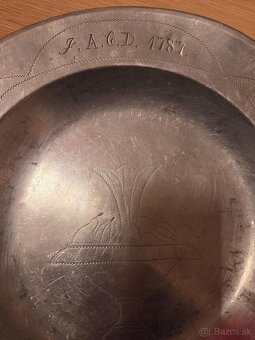 Barokový cínový tanier - 2