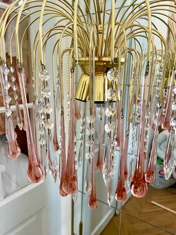 Murano krištáľový kaskádový luster 60. roky - 2