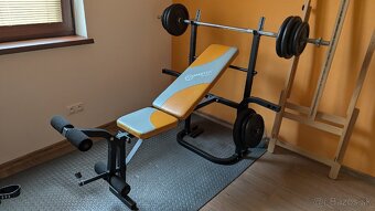 Cvičiaca lavička s veľkou tyčou a 140kg závažia - 2