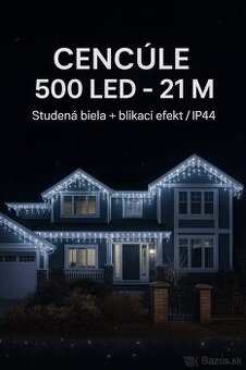 🎄 CENCÚLE 500 LED – 21 METROV ❄️ Studená/Teplá biela - 2