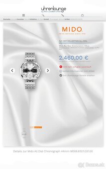 Mido, model ALL DIAL Chronograph, originál hodinky - 2