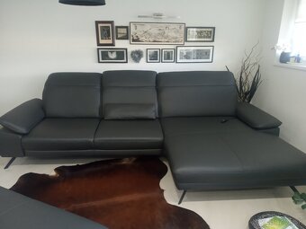 Luxusná celokožená sedacia súprava s elektrickým polohovanim - 2