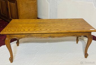 vintage konferencny stolik, drevo, v 42 cm,d 109 cm,s 49 cm - 2