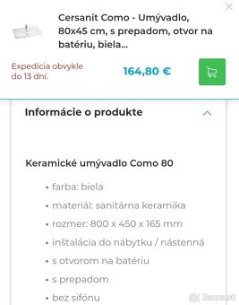 Umyvadlo Cersanit 80x45 - 2