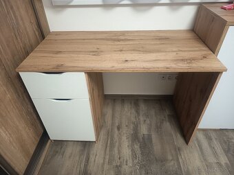 Písací stôl wotan/biela - 2