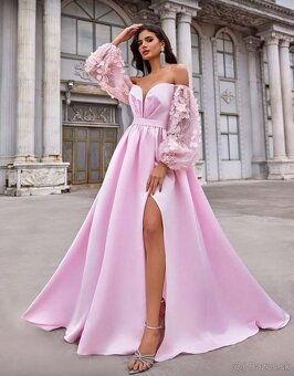 Spoločenské svetlo ružové šaty - 2