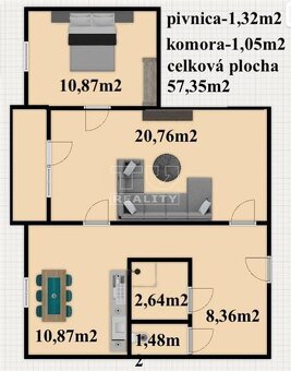 Vyhľadávaná lokalita 2+1 byt, 57m2, Dolný Kubín - 2