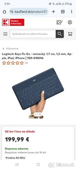 Logitech Keys-To-Go - nemecký, 1,7 cm, 1,2 mm, Apple, iPad, - 2