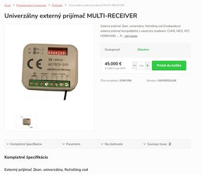 Externý prijímač 2kan. univerzálny, pre pohony brán - 2