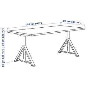 Výškovo nastaviteľný stôl IDÅSEN - 2