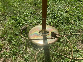 Vintage stojanová lampa Ruschenbaum mosadz + drevo - 2