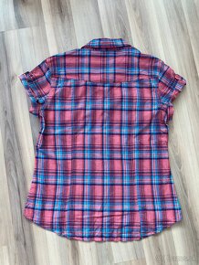 Blúzka s krátkym rukávom ružovo-modrá káro - 2