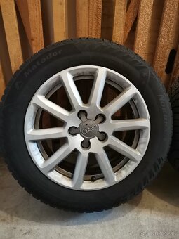 Hliníkové disky 16" 5x112 Audi A4 B8 zimné pneu 205/60 r16 - 2