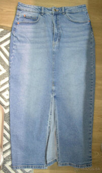 Elastická dlhá riflová sukňa cca v.M - 2