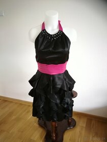 Čierno ružové / cyklaménové spoločenské šaty - 2