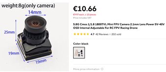 Mista 618 FPV analog camera - 2