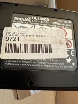 Predam novu ORIGINAL Makita bl 1860 b 18v 6ah 108Wh - 2