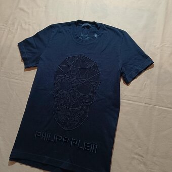 Philipp Plein čierne tričko s lebkou s diamantmi slim fit M - 2