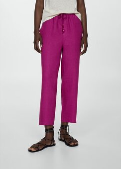 Ľanové nohavice Mango - 2