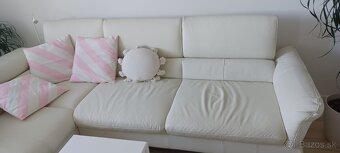 Predám rohovú koženú sedačku, v béžovej farbe - 2