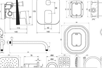 Sprchový systém Ravak 10° - čierny X07S013 - 2