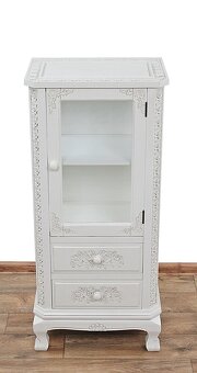 Vitrínka so sklom-biela patina - 2