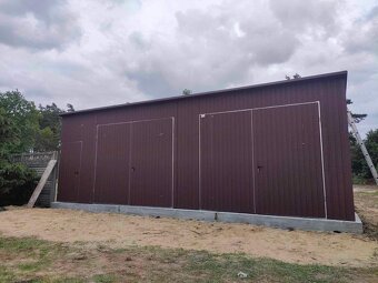Plechová montovaná hala 9x7m – sklad krmiva, dielňa, garáž - 2