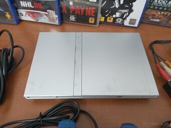 PS2 silver slim + hry - 2