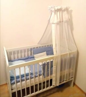 Detská postieľka Little Sky 120 x 60 + Kokosový matrac - 2