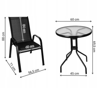Balkonovy set Stol + 2Stolicky - NOVE - 2