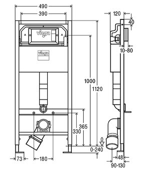 Viega Prevista Dry podomietková konštrukcia pre nástennú mis - 2